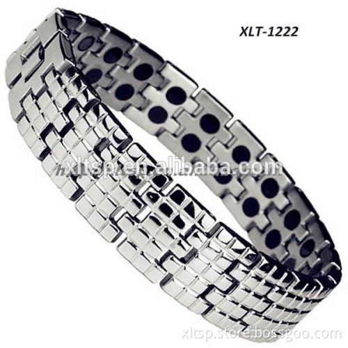 Most popular men stainless steel bracelet double row magnetic bracelet